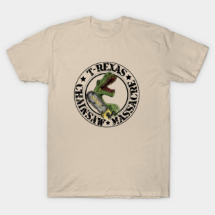 T-rex, T-rexas chainsaw massacre, dinosaur horror T-Shirt
