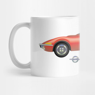 Opel GT, Red, other colors available on request. Mug