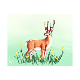 White Tailed Deer print and merch T-Shirt