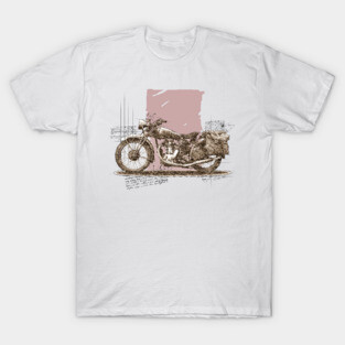Royal Enfield Motorbike Sketch Drawing T-Shirt