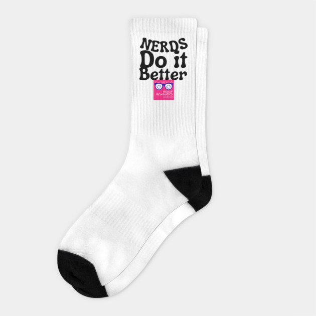 Nerds Do it Better - Pink Nerdy Romantics Logo Socks by Nerdy Romantics Fan Shop*