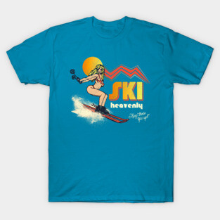 Ski Heavenly 70s/80s Retro Souvenir Style Skiing T-Shirt