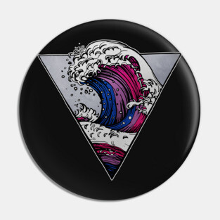 Bisexual LGBT Wave Pin