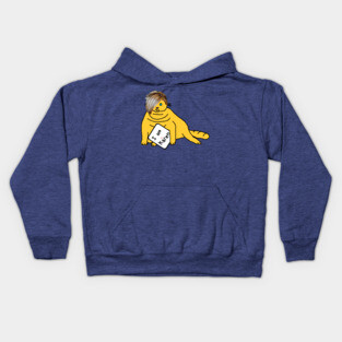 Chonk Cat with Karen Hair Memes Kids Hoodie