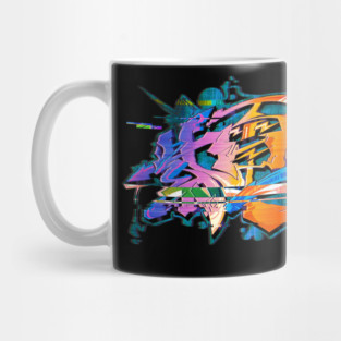 Japanese KANJI Graffiti SHIDENISSEN (Glitch Style) Mug