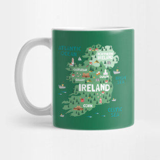 Ireland Illustrated Map Mug