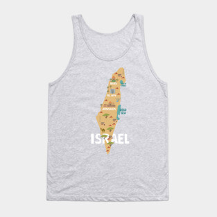 Israel Illustrated Map Tank Top