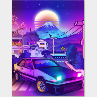 Toyota AE86 Trueno Initial D Posters and Art