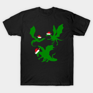 Cool Christmas Dragon Santas T-Shirt