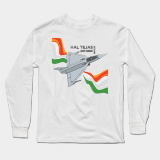 HAL Tejas Indian Fighter Fighterjet Aircraft India Pride Long Sleeve T-Shirt