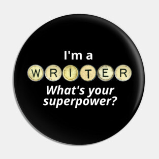 Writer Superpower Pin