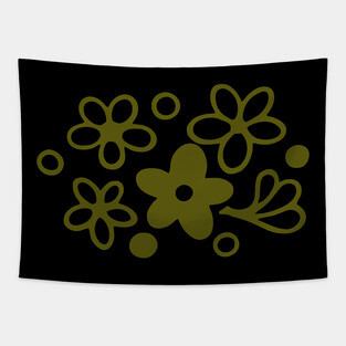 Vintage Pyrex Pattern - Spring Blossom (Green) Tapestry