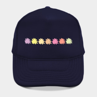 FRONT AND BACK PRINT Multi Color Daisy Flower Graphic Art Hat