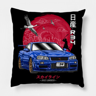 Nissan Skyline GTR R34 Back Print Pillow