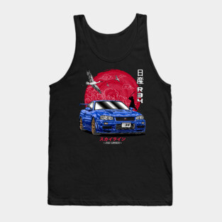 Nissan Skyline GTR R34 Back Print Tank Top