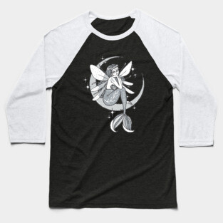 Mermaid Moon Fairy Baseball T-Shirt