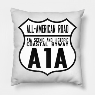A1A Scenic & Historic Coastal Byway All-American Road route shield Pillow