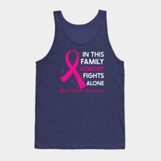 In This Family Nobody Fights Alone Breast Cancer Awareness Tank Top