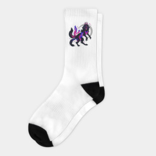 Bi Pride Flag Werewolf Socks