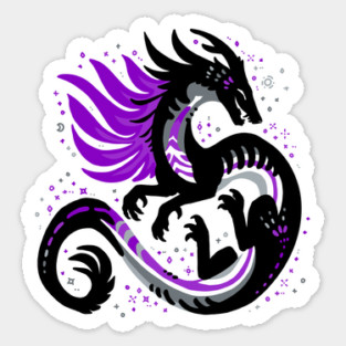 Ace Pride Flag Dragon Sticker