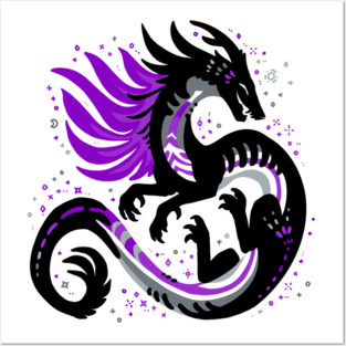 Ace Pride Flag Dragon Posters and Art