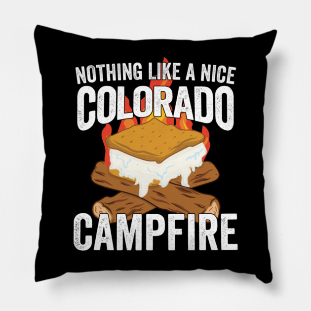 Nothing Like a Nice Colorado Campfire Pillow by belownormal