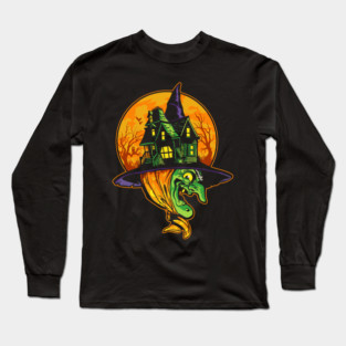 Halloween Haunted House Witch Long Sleeve T-Shirt