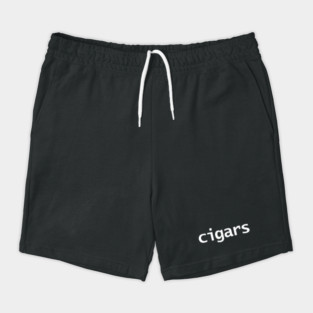 Cigars Minimal Typography White Text Shorts