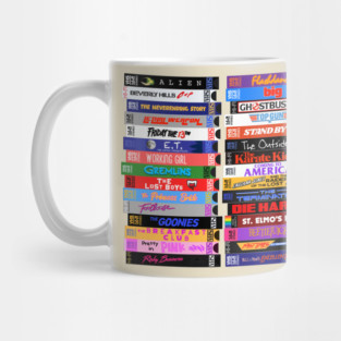 Retro 80s Movies VHS Stacks Mug