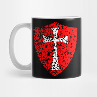 Knight Templar Crusader Distressed Red Cross Mug