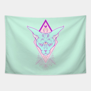 Magic Sphynx Cat With Third Eye Tapestry