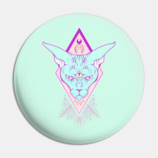 Magic Sphynx Cat With Third Eye Pin
