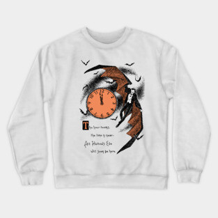 Dracula Awaiting Halloween O'clock Crewneck Sweatshirt