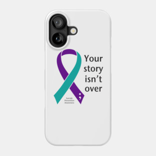 Suicide prevention: your story, black type Phone Case