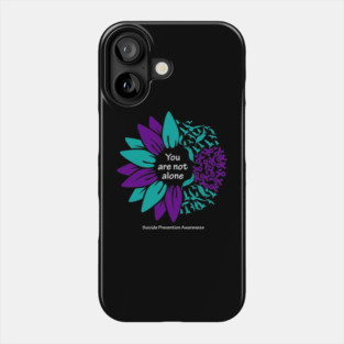 Suicide prevention: You are not alone, white type Phone Case