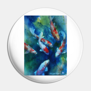 Descending Koi Pin