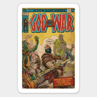 God of War fan art comic book cover Sticker