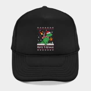 Merry t rex mas ugly christmas sweater Hat