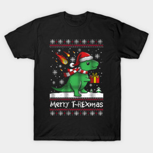Merry t rex mas ugly christmas sweater T-Shirt
