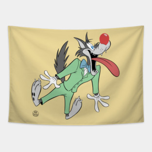 WOLF CARTOON CHARACTER Tapestry