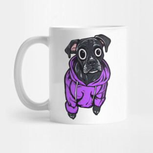 Black Lab Purple Hoodie Mug