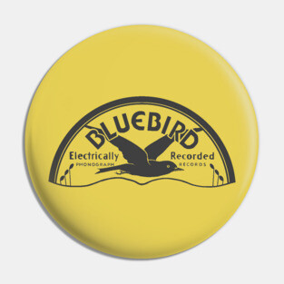 Bluebird Record logo Grayscale Pin