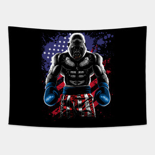 Gorilla boxing Tapestry