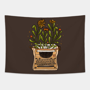 Typewriter Bloom Tapestry