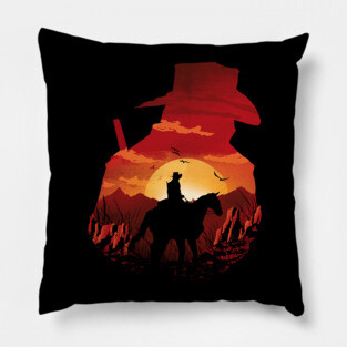Red Sunset Pillow