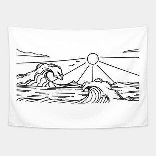 Enjoy The Waves Tapestry