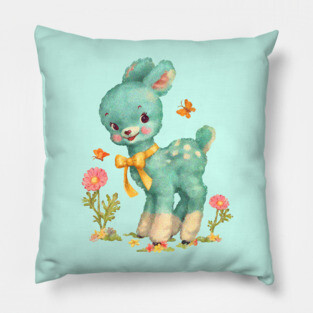 Old Timey Vintage Style Fawn Pillow