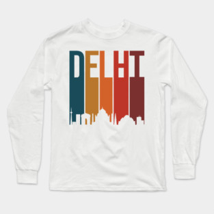 Delhi skyline Indian city Hindi Desi Design Long Sleeve T-Shirt