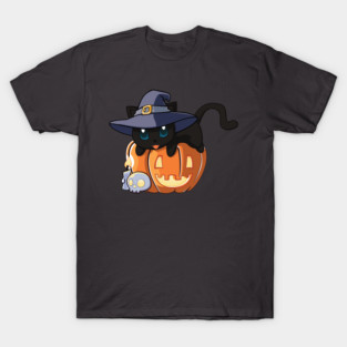 Black Cat on a Pumpkin T-Shirt
