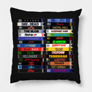 VHS 80s Horror Movie Stacks Pillow